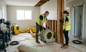 Structural drying equipment for water damage restoration in Waco, TX home interior